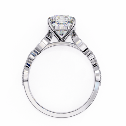 Tranquil Gleam Cushion Cut Solitaire Ring