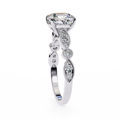 Tranquil Gleam Cushion Cut Solitaire Ring