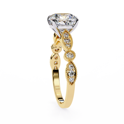 Tranquil Gleam Cushion Cut Solitaire Ring
