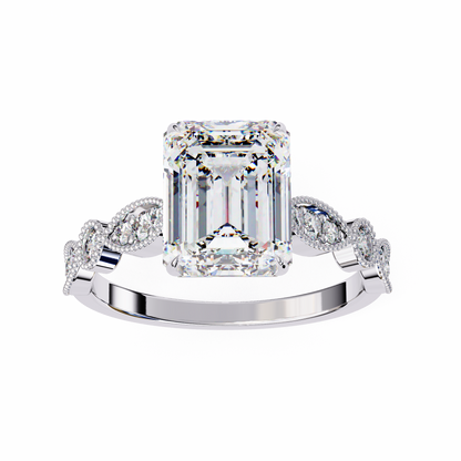 Opaline Majesty Emerald Cut Solitaire Ring