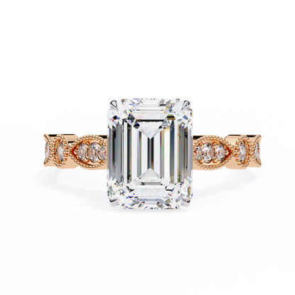 Opaline Majesty Emerald Cut Solitaire Ring