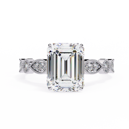 Opaline Majesty Emerald Cut Solitaire Ring