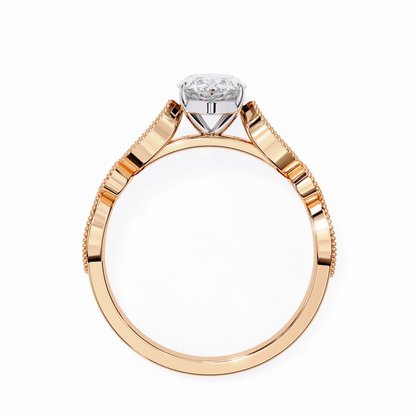 Midnight Petal Marquise Solitaire Ring