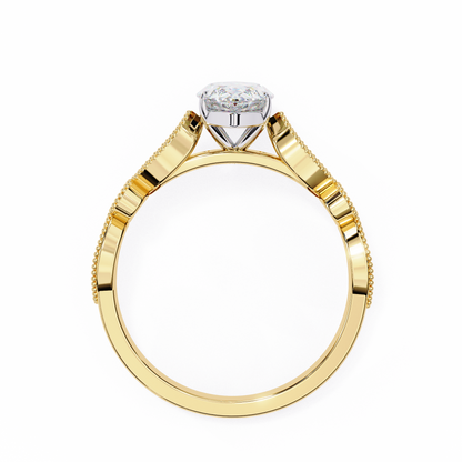 Midnight Petal Marquise Solitaire Ring