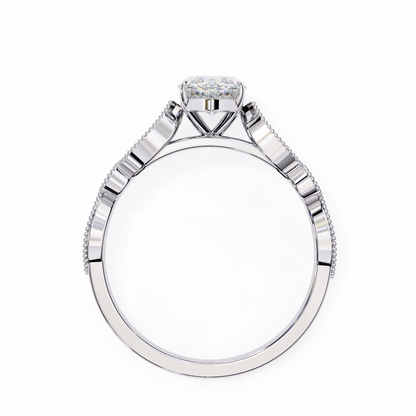 Midnight Petal Marquise Solitaire Ring