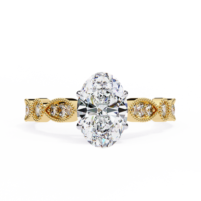Celestial Dew Oval Solitaire Ring
