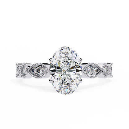 Celestial Dew Oval Solitaire Ring