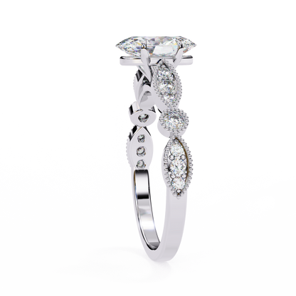 Celestial Dew Oval Solitaire Ring
