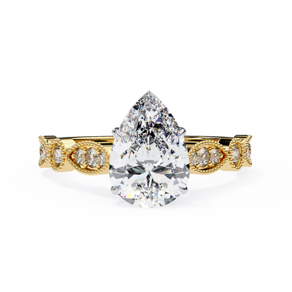 Luminous Whisper Pear Solitaire Ring