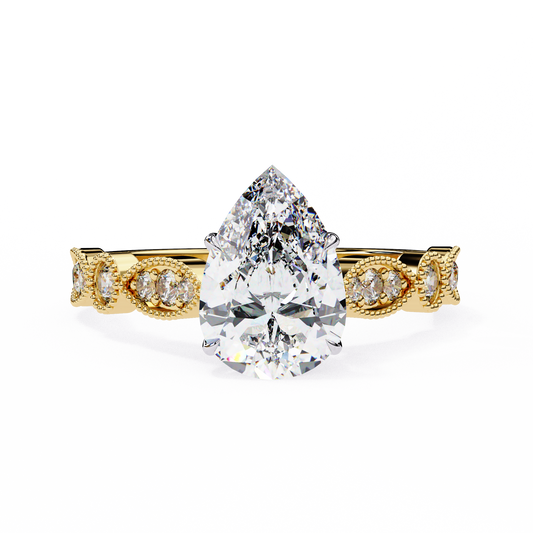 Luminous Whisper Pear Solitaire Ring