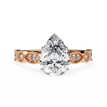 Luminous Whisper Pear Solitaire Ring