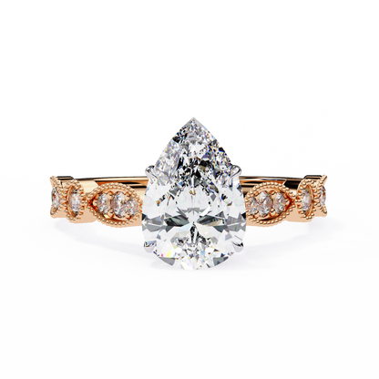 Luminous Whisper Pear Solitaire Ring
