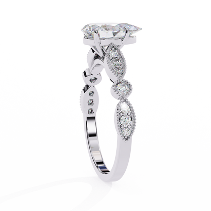 Luminous Whisper Pear Solitaire Ring