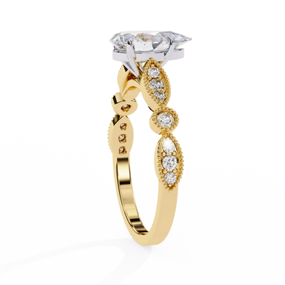 Luminous Whisper Pear Solitaire Ring