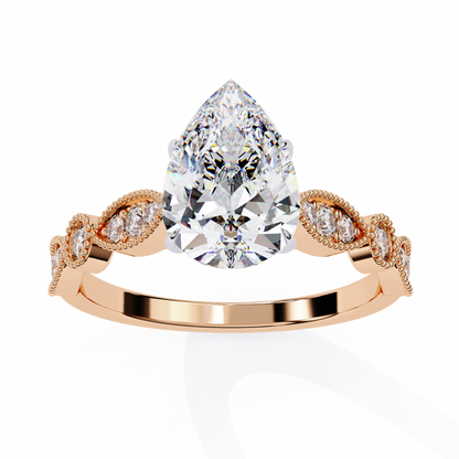 Luminous Whisper Pear Solitaire Ring