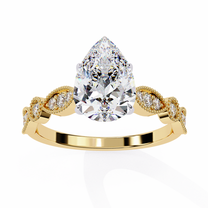 Luminous Whisper Pear Solitaire Ring
