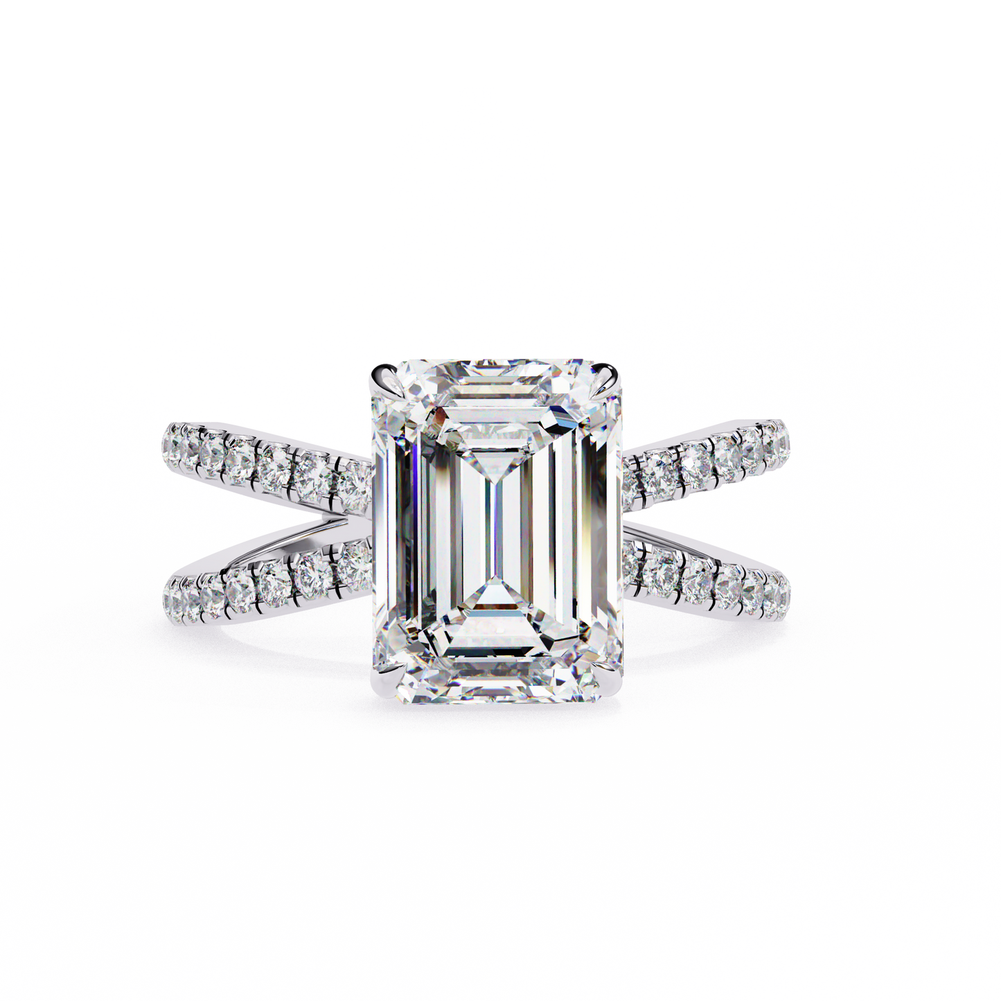 Prima Stella Emerald Solitaire Ring