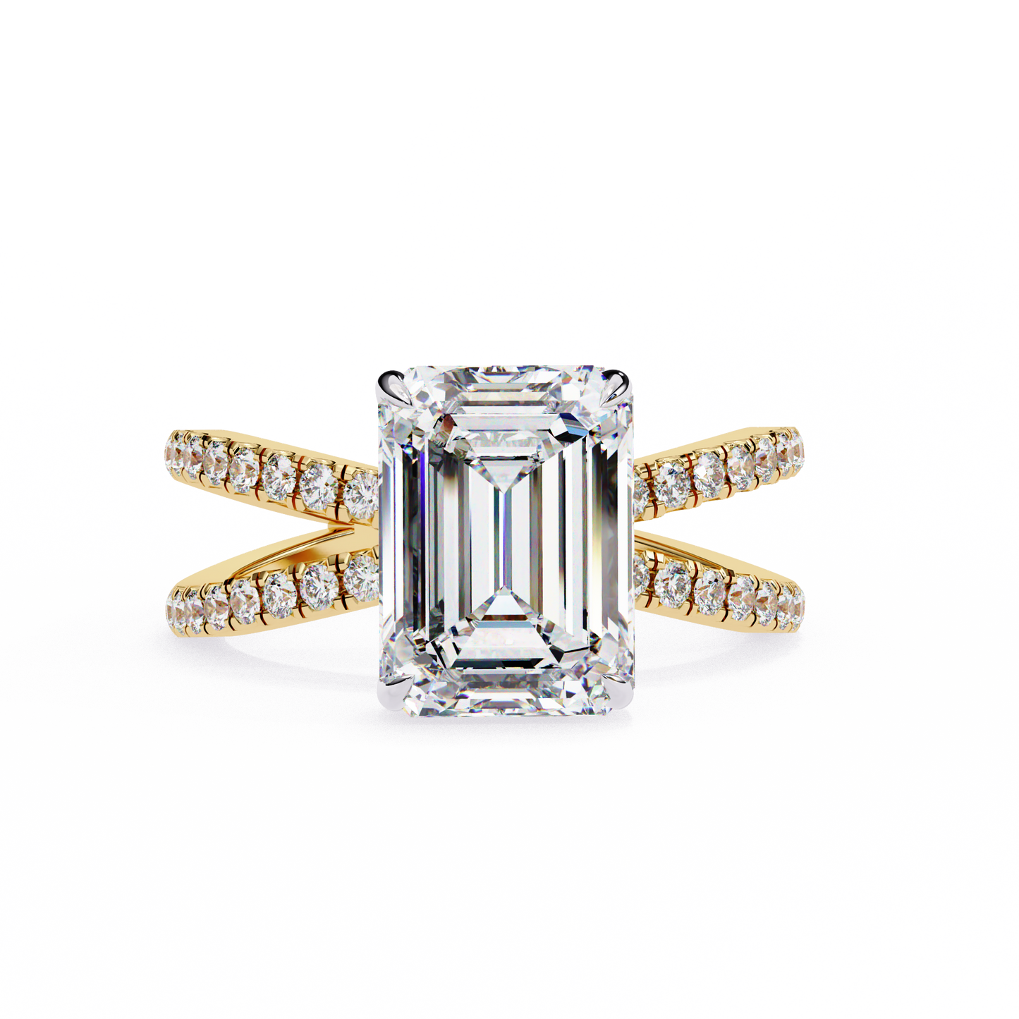 Prima Stella Emerald Solitaire Ring