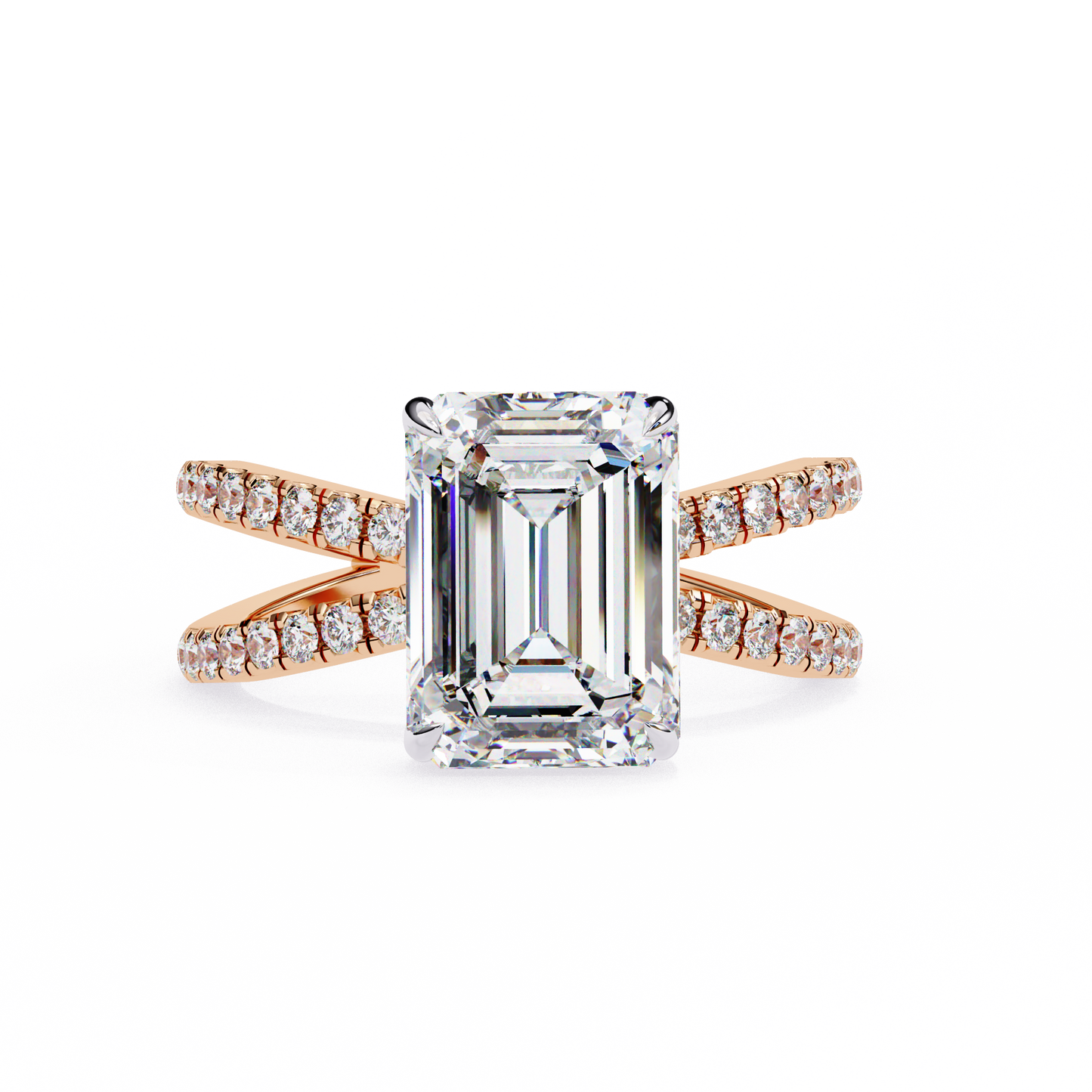 Prima Stella Emerald Solitaire Ring