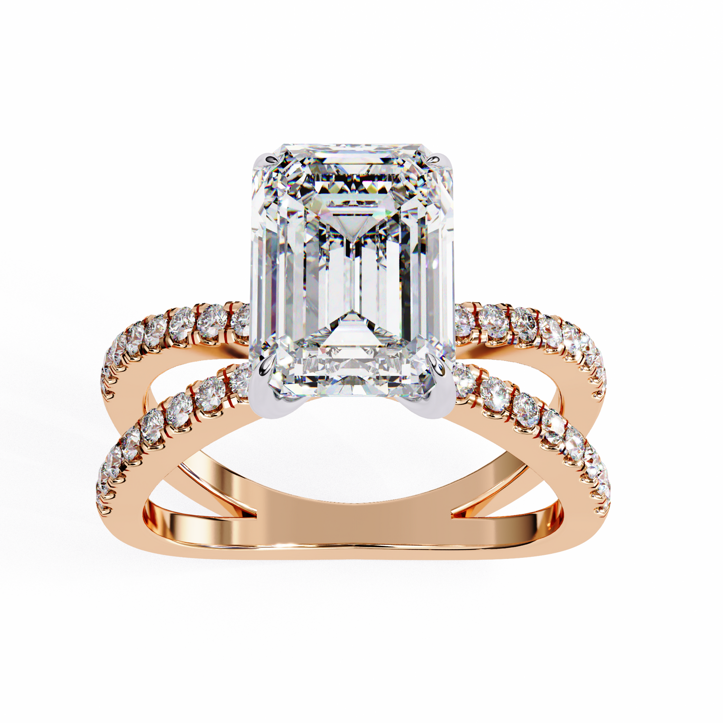 Prima Stella Emerald Solitaire Ring