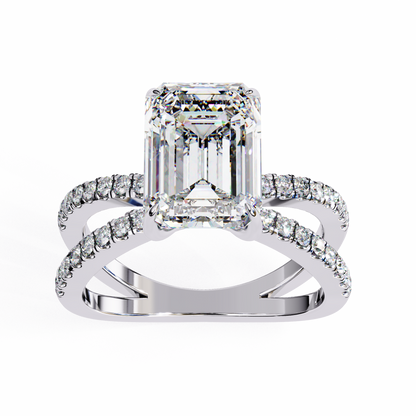 Prima Stella Emerald Solitaire Ring