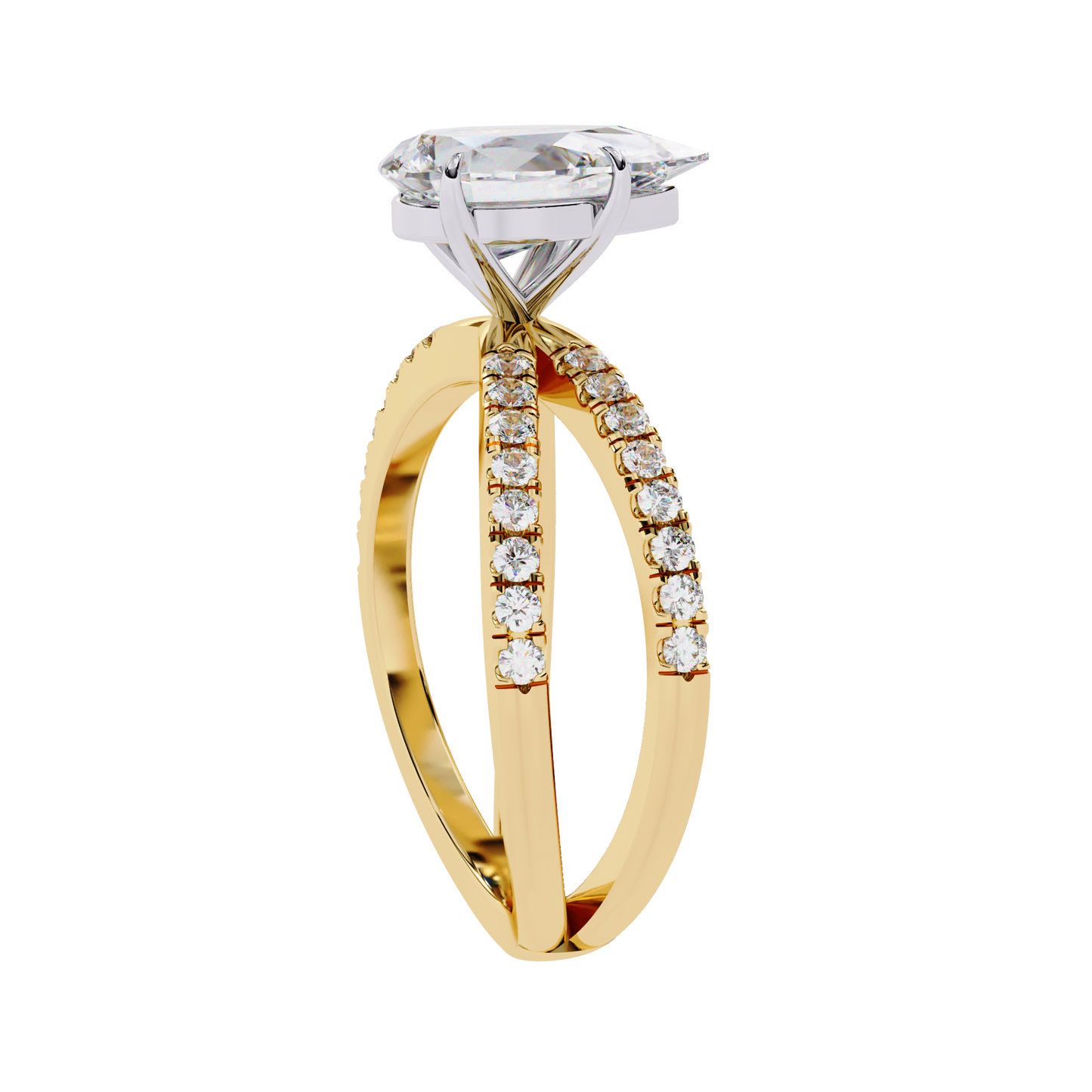Bianca Vero Pear Solitaire Ring