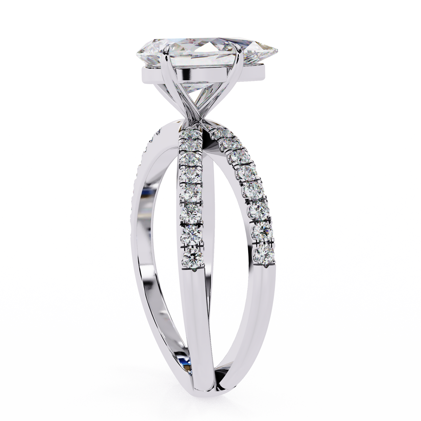 Bianca Vero Pear Solitaire Ring