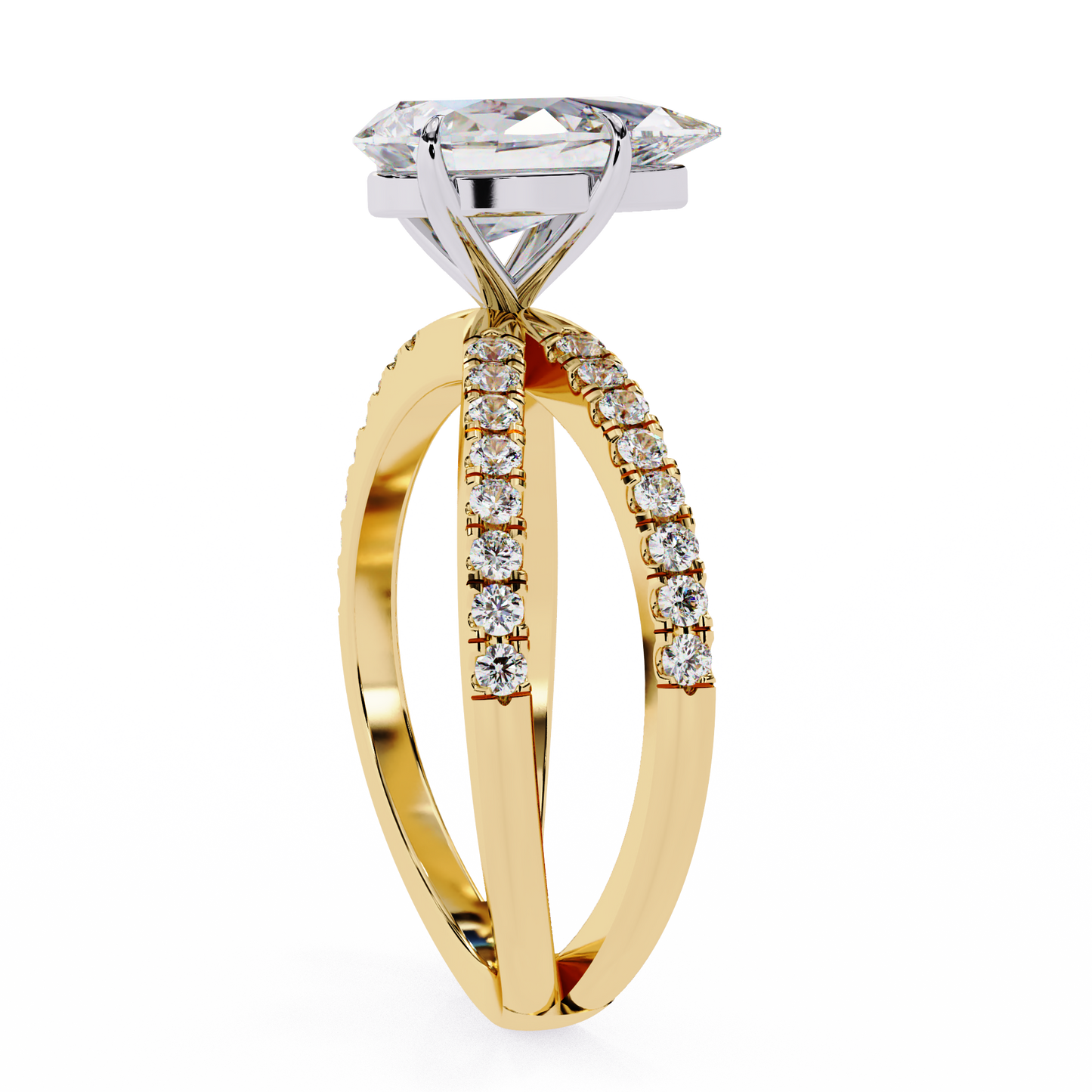 Bianca Vero Pear Solitaire Ring