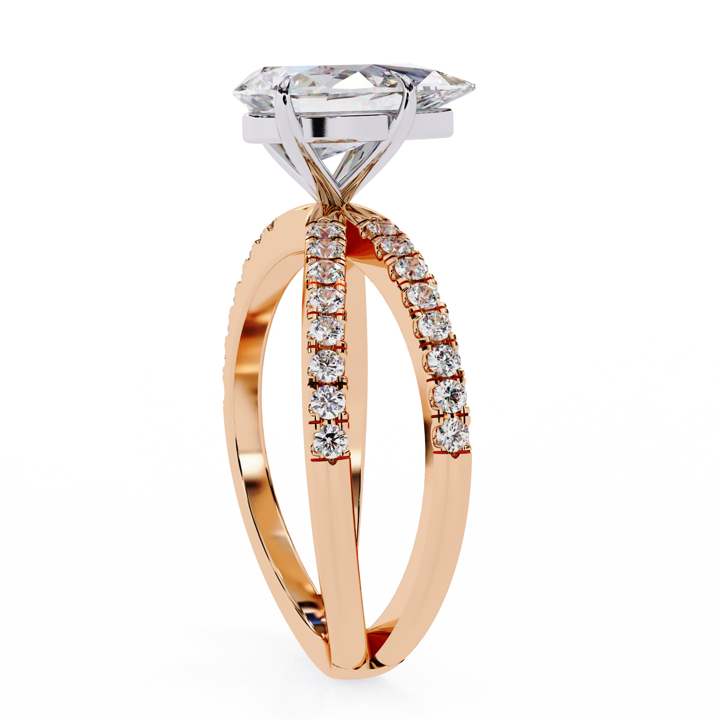 Bianca Vero Pear Solitaire Ring