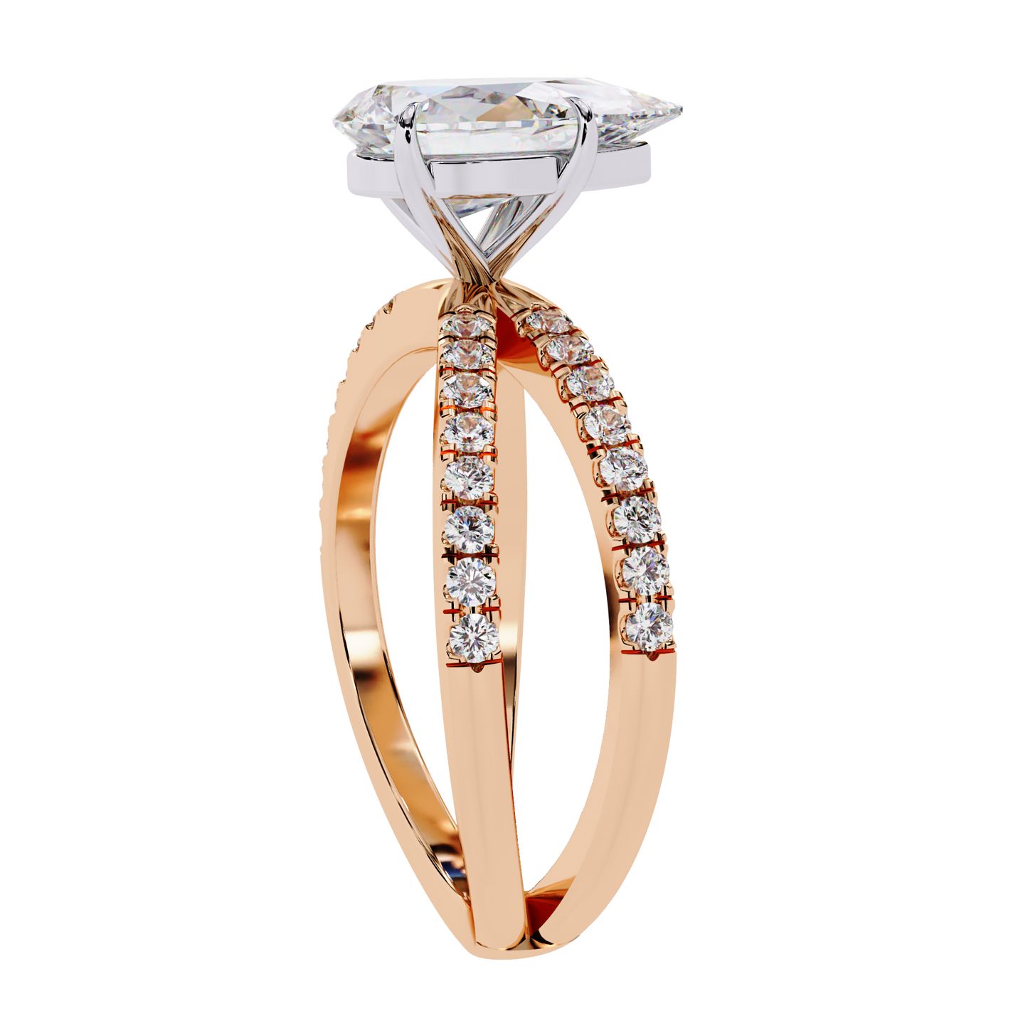 Bianca Vero Pear Solitaire Ring