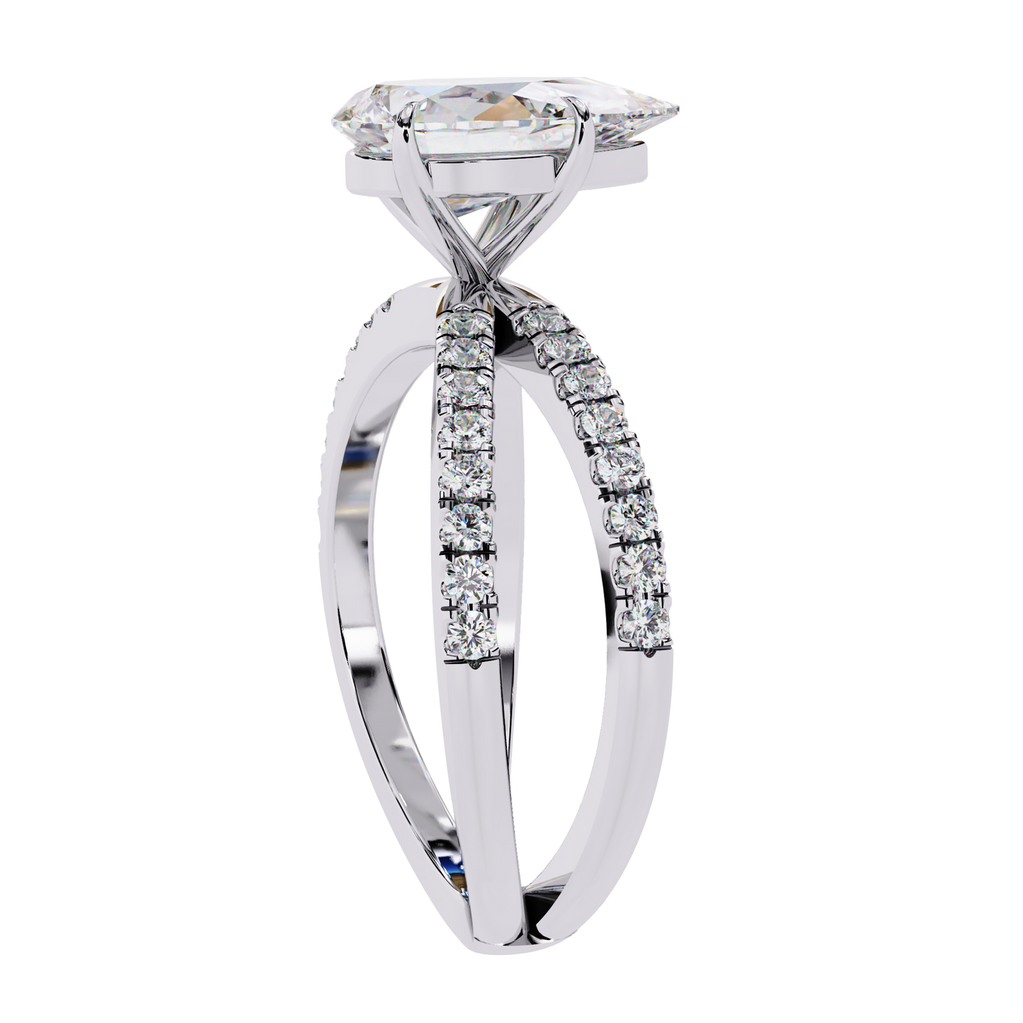 Bianca Vero Pear Solitaire Ring
