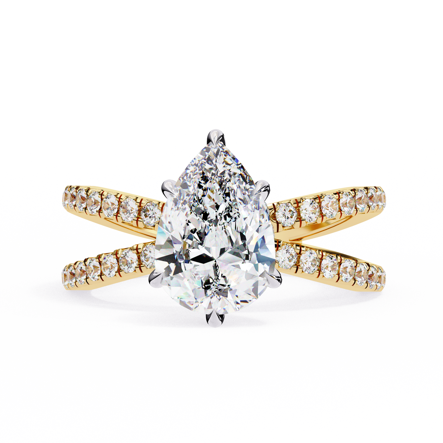 Bianca Vero Pear Solitaire Ring