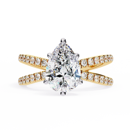 Bianca Vero Pear Solitaire Ring