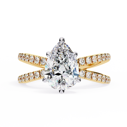 Bianca Vero Pear Solitaire Ring