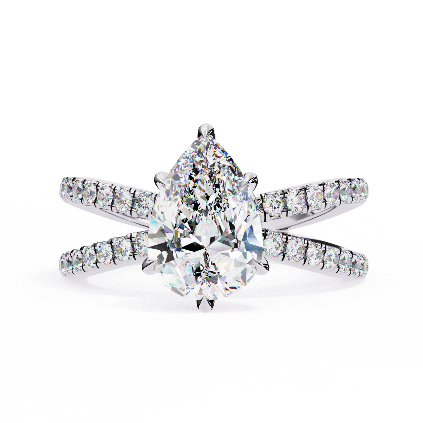 Bianca Vero Pear Solitaire Ring