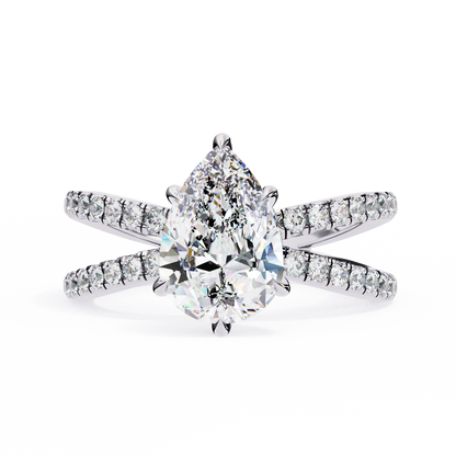 Bianca Vero Pear Solitaire Ring