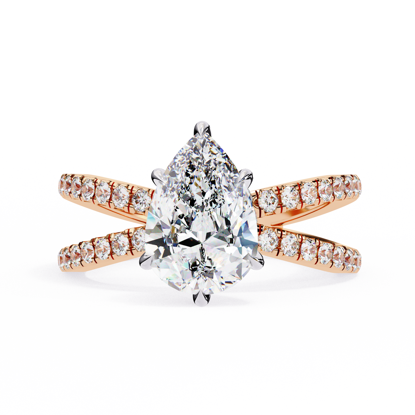 Bianca Vero Pear Solitaire Ring
