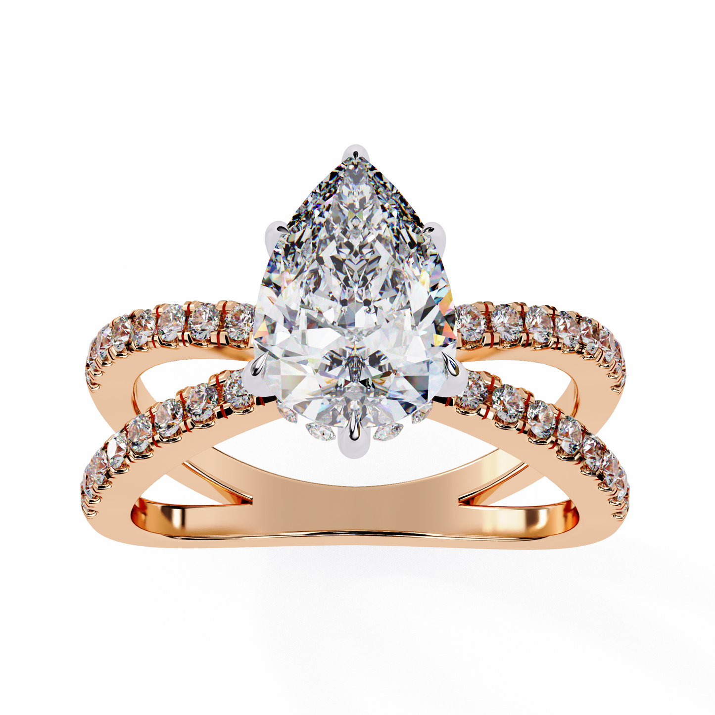 Bianca Vero Pear Solitaire Ring