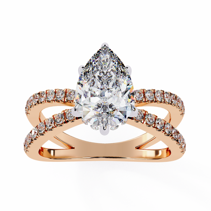 Bianca Vero Pear Solitaire Ring