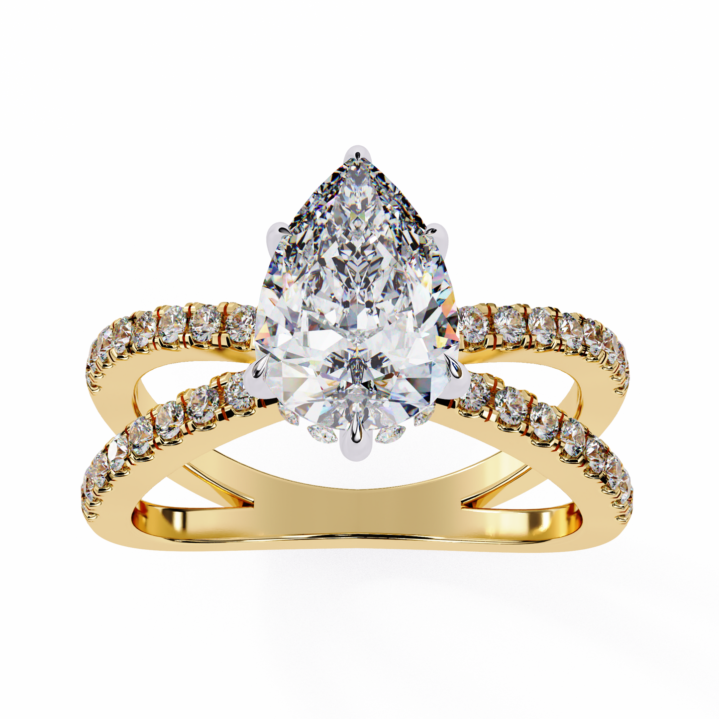 Bianca Vero Pear Solitaire Ring