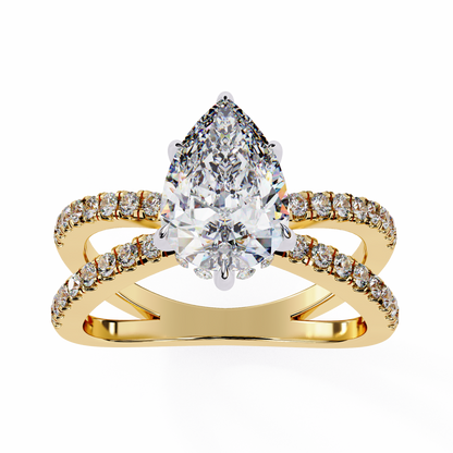 Bianca Vero Pear Solitaire Ring