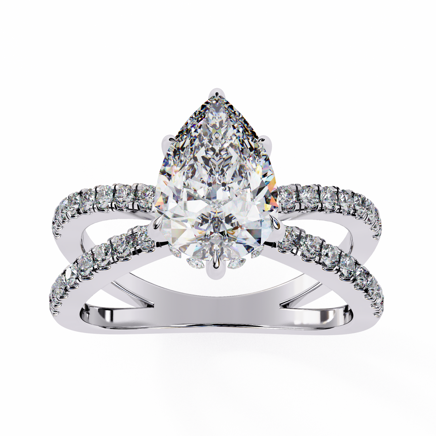 Bianca Vero Pear Solitaire Ring