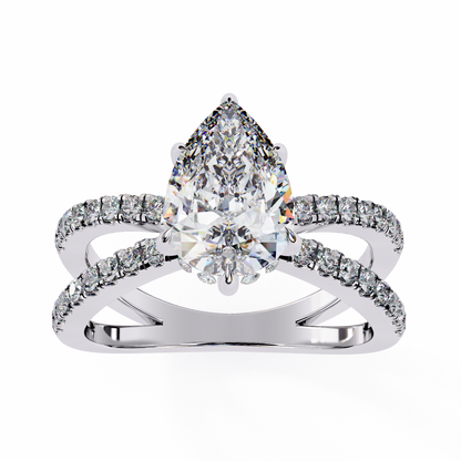 Bianca Vero Pear Solitaire Ring