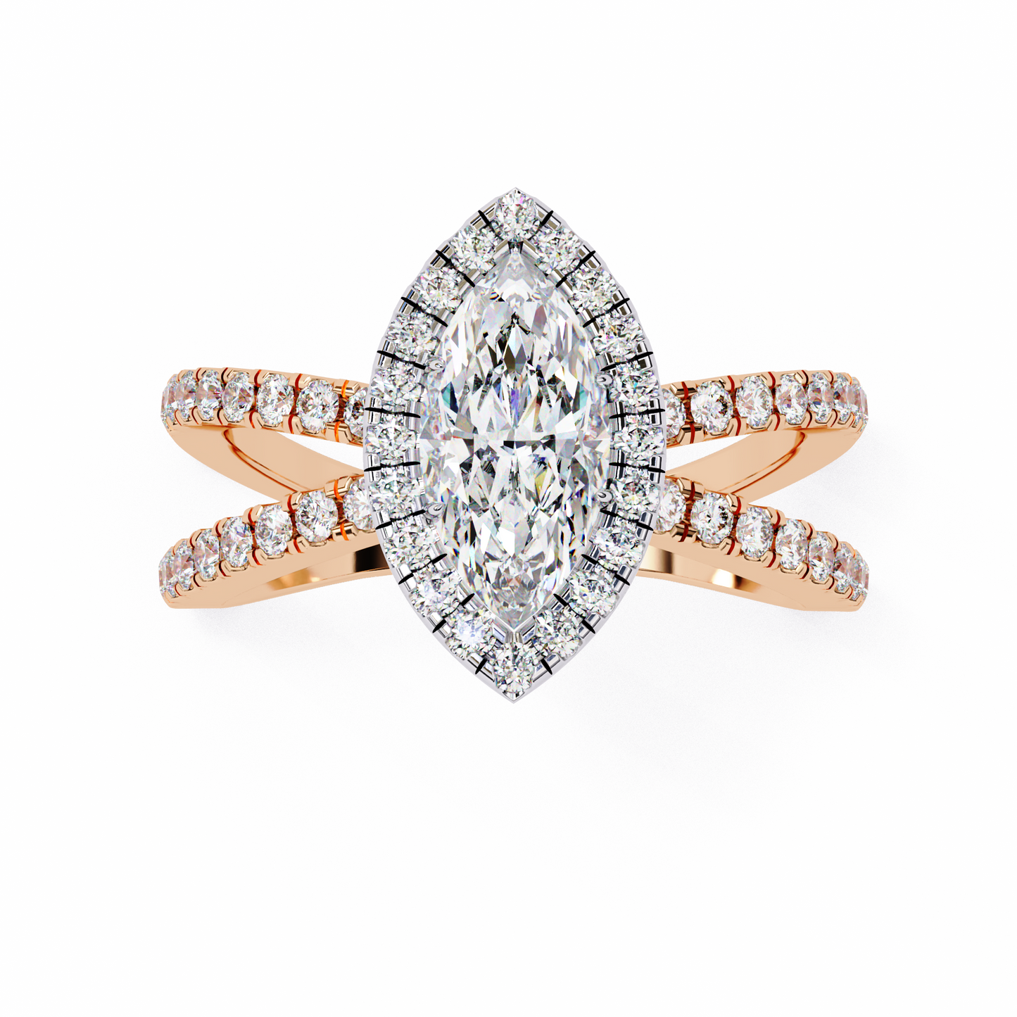 Aurora Quattro Marquise Solitaire Ring