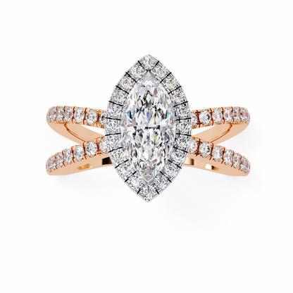 Aurora Quattro Marquise Solitaire Ring