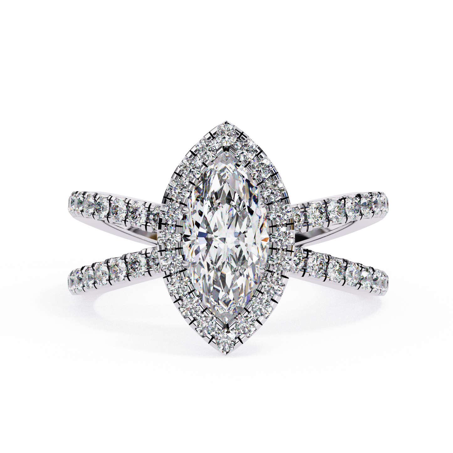 Aurora Quattro Marquise Solitaire Ring