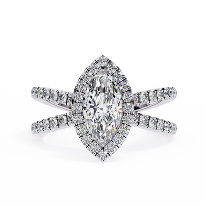 Aurora Quattro Marquise Solitaire Ring