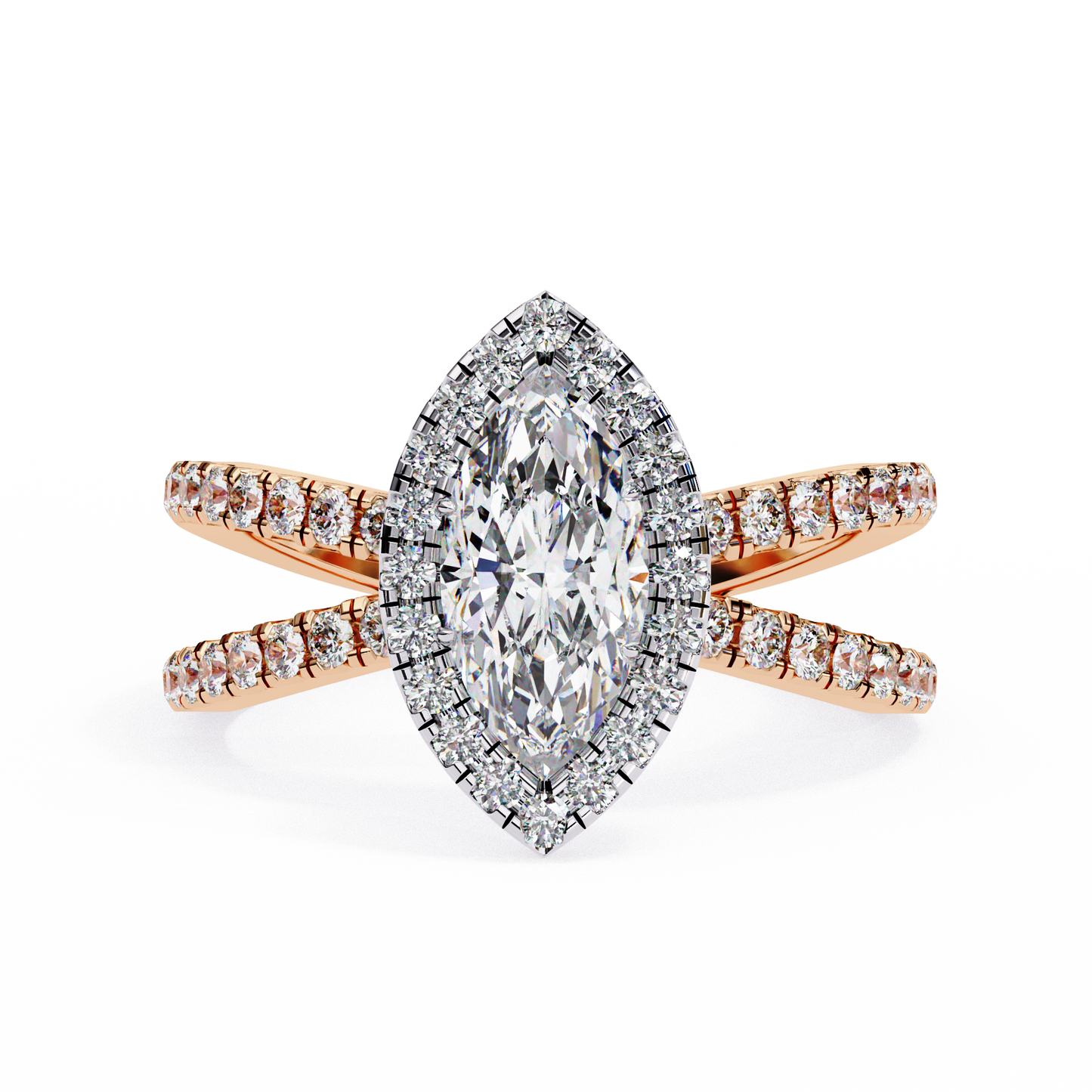 Aurora Quattro Marquise Solitaire Ring
