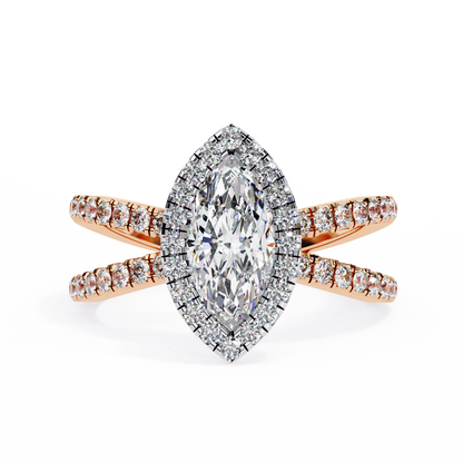 Aurora Quattro Marquise Solitaire Ring