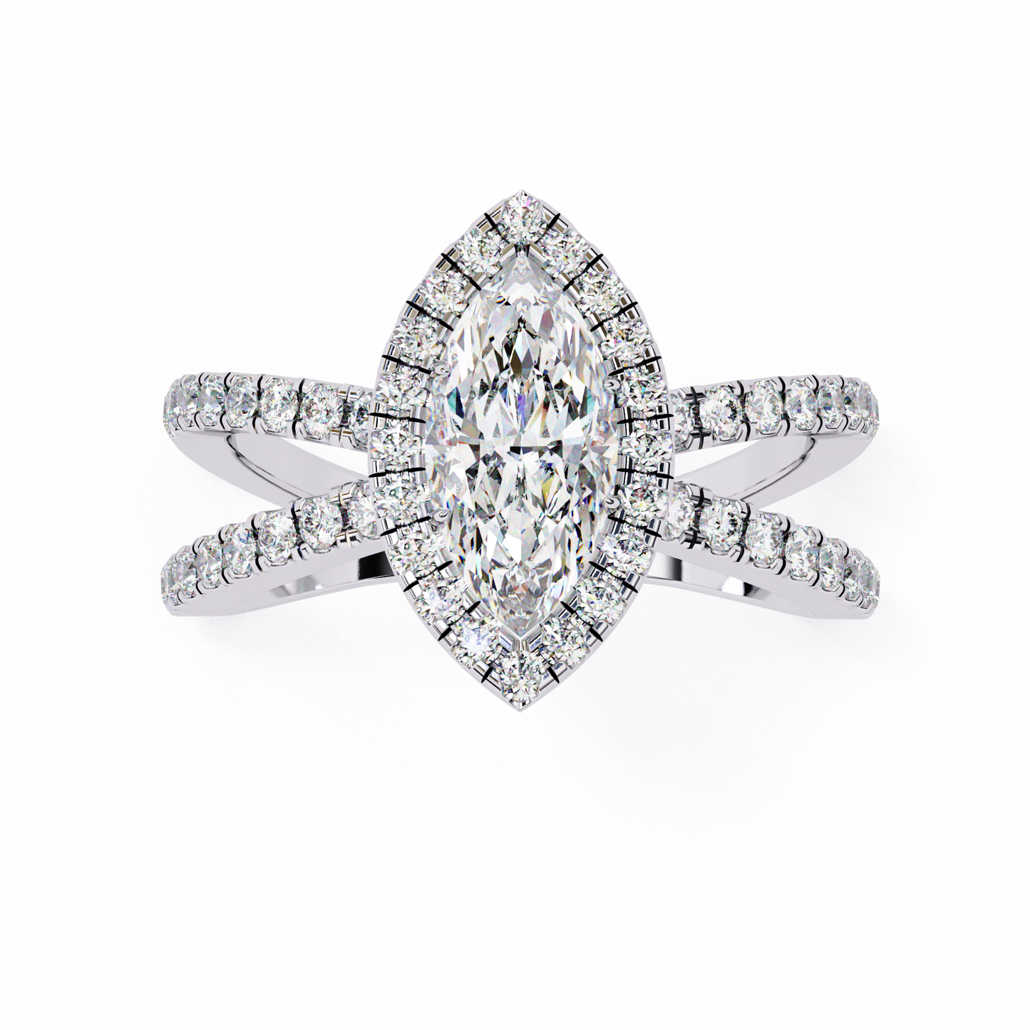 Aurora Quattro Marquise Solitaire Ring